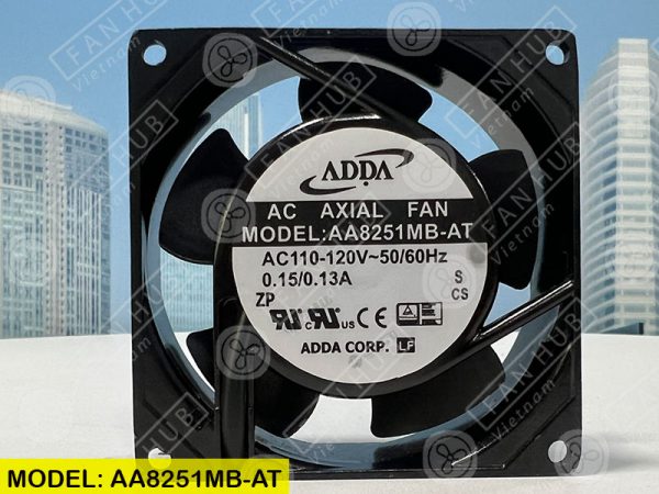 COOLING FAN ADDA AA8251MB-AT, 110-120VAC, 80x80x25mm