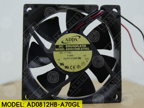 ADDA AD0812HB-A70GL - Inverter Fan, 12VDC, 80x80x25mm