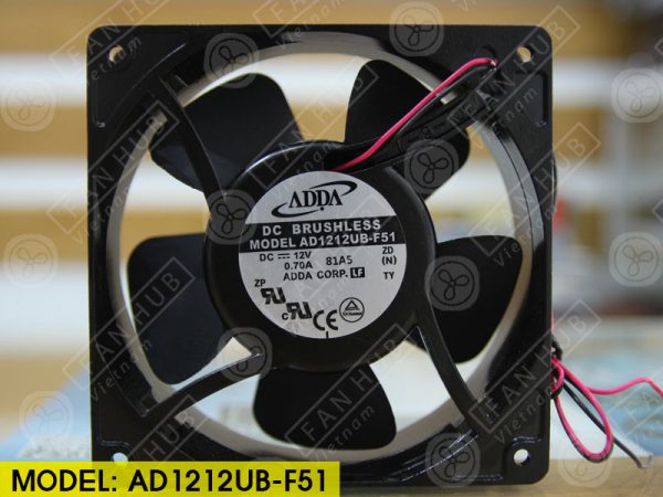 ADDA AD1212UB-F51 - Inverter Fan, 12VDC, 120x120x38mm