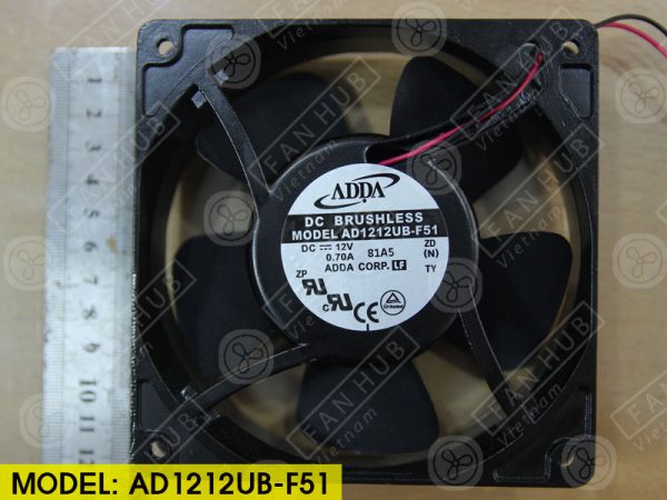 ADDA AD1212UB-F51 - Inverter Fan, 12VDC, 120x120x38mm