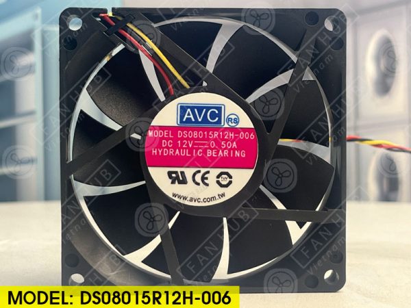 AVC DS08015R12H-006 - Inverter Fan, 12VDC, 80x80x15mm