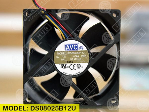 AVC DS08025B12U - Inverter Fan, 12VDC, 80x80x25mm