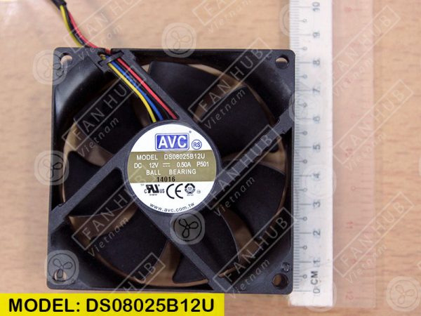 AVC DS08025B12U - Inverter Fan, 12VDC, 80x80x25mm