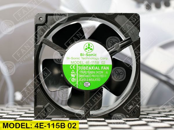 Bi-Sonic 4E-115B 02 - AXIAL FAN, 115VAC, 120x120x38mm