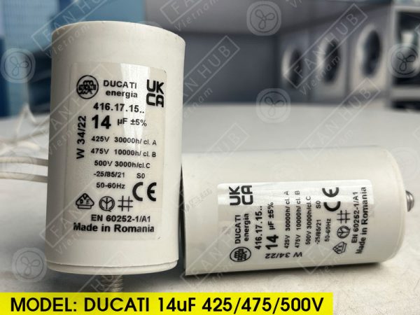 DUCATI CBB60 14uF, 425/475/500VAC - Motor Capacitor