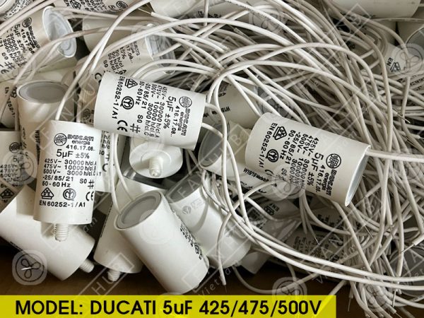 DUCATI CBB60 5uF, 425/475/500VAC - Motor Capacitor