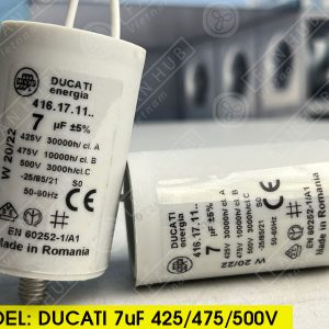 DUCATI CBB60 7uF, 425/475/500VAC - Motor Capacitor