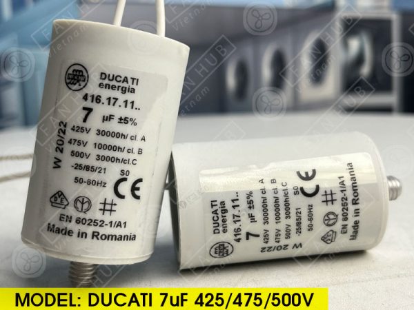 DUCATI CBB60 7uF, 425/475/500VAC - Motor Capacitor