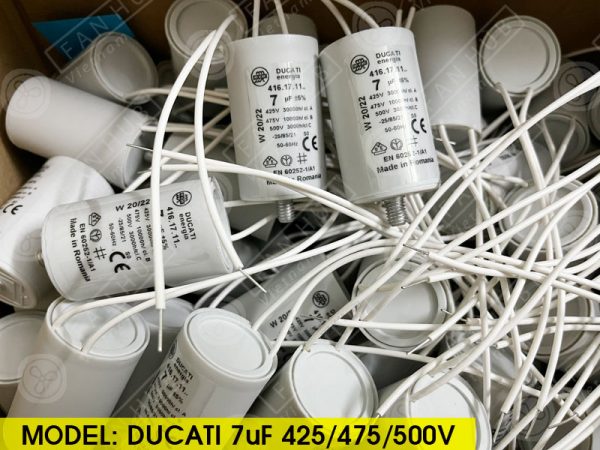 DUCATI CBB60 7uF, 425/475/500VAC - Motor Capacitor