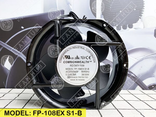 COMMONWEALTH FP-108EX-S1-B - AC Axial Fan, 220V, 172x150x51mm