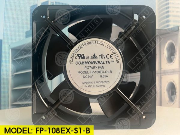 COMMONWEALTH FP-108EX-S1-B - Cabinet Fan, 24VDC, 150x150x50mm