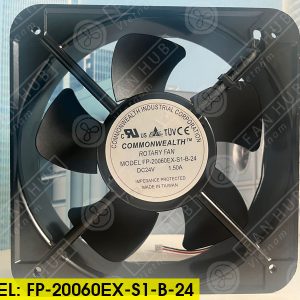 COMMONWEALTH FP-20060EX-S1-B-24 - DC Axial Fan, 24VDC, 200x200x60mm