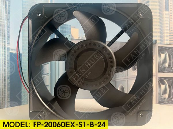 COMMONWEALTH FP-20060EX-S1-B-24 - DC Axial Fan, 24VDC, 200x200x60mm