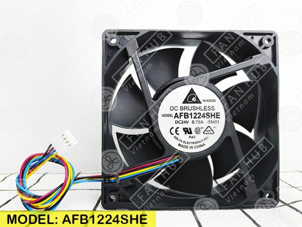 COOLING FAN DELTA AFB1224SHE, 24VDC, 120x120x38mm