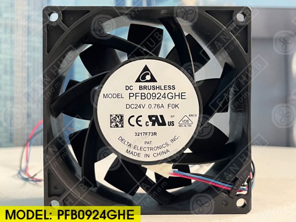 DELTA PFB0924GHE - Inverter Fan, 24VDC, 92x92x38mm