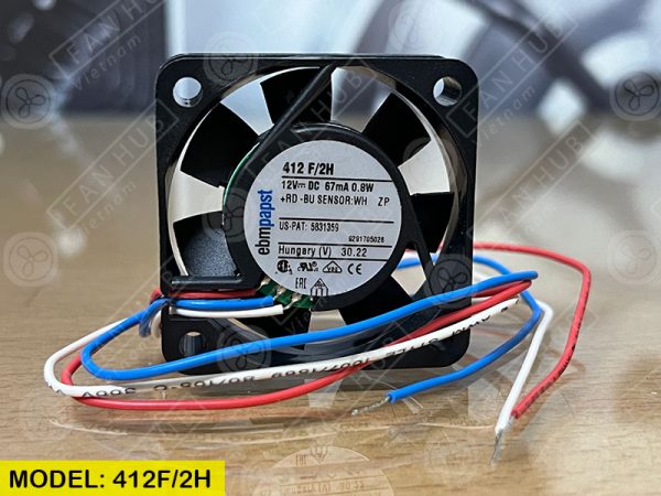 COOLING FAN EBMPAPST 412F/2H, 12VDC, 40x40x10mm