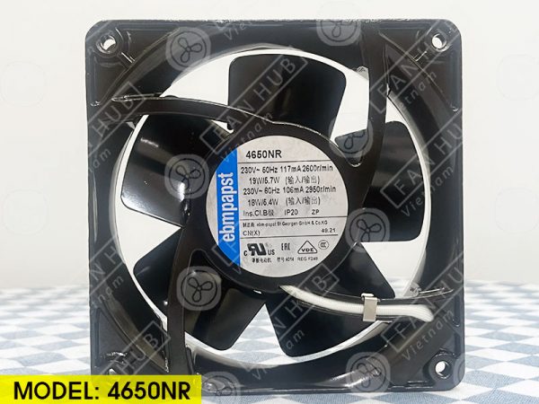 COOLING FAN EBMPAPST 4650NR, 230VAC, 120x120x38mm