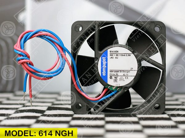 EBMPAPST 614NGH- Inverter Fan, 24VDC, 60x60x25mm