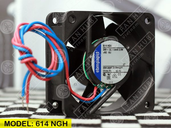 EBMPAPST 614NGH- Inverter Fan, 24VDC, 60x60x25mm