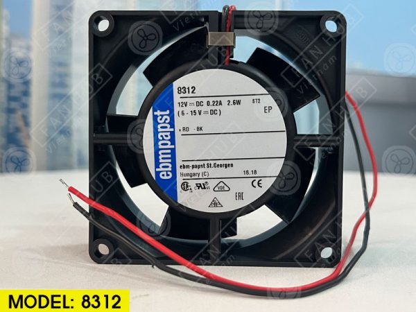 EBMPAPST 8312 - Inverter Fan, 12VDC, 80x80x32mm