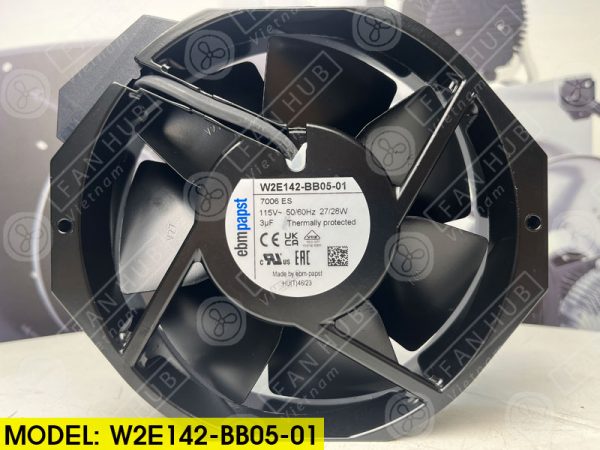 EBMPAPST W2E142-BB05-01 - AC AXIAL FAN, 115VAC, 172x150x38mm