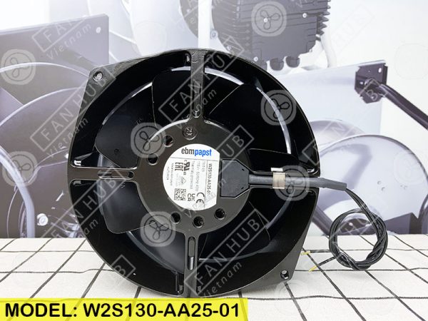 EBMPAPST W2S130-AA25-01 - AC Axial Fan, 115VAC, 172x150x55mm