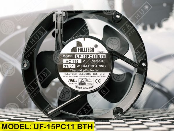 FULLTECH UF-15PC11 BTH - AC AXIAL FAN, 115VAC, 172x150x51mm