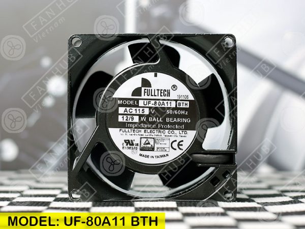 FULLTECH UF-80A11 BTH - AC AXIAL FAN, 115VAC, 80x80x38mm