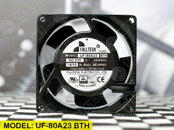 FULLTECH UF-80A23 BTH - AC AXIAL FAN, 230VAC, 80x80x38mm