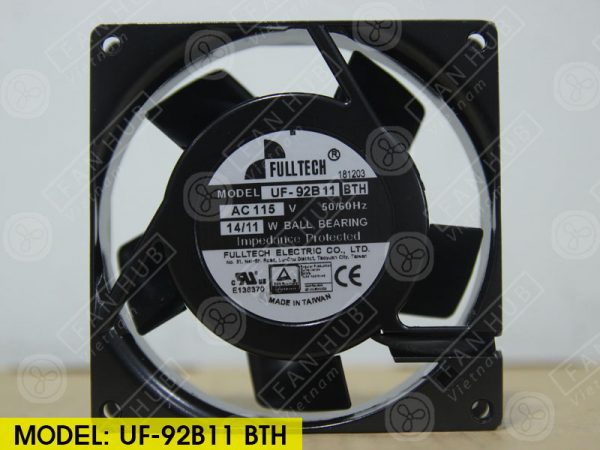 FULLTECH UF-92B11 BTH - AC AXIAL FAN, 115VAC, 92x92x25mm