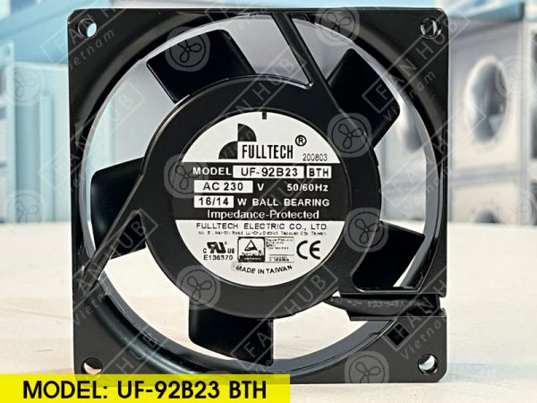 FULLTECH UF-92B23 BTH - AC AXIAL FAN, 230VAC, 92x92x25mm