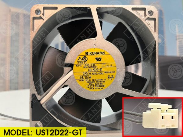 IKURA US12D22-GT - AC Axial Fan, 220VAC, 120x120x38mm