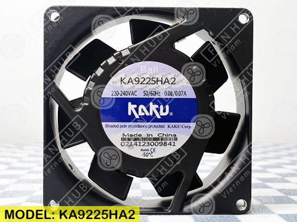 KAKU KA9225HA2 - AC Axial fan, 220-240VAC, 92x92x25mm