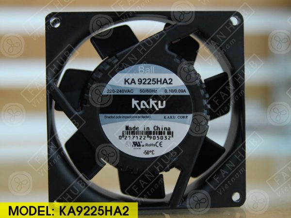 KAKU KA9225HA2 - AC Axial fan, 220-240VAC, 92x92x25mm