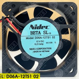 NIDEC D06A-12TS1 02 - Inverter Fan, 12VDC, 60x60x25mm