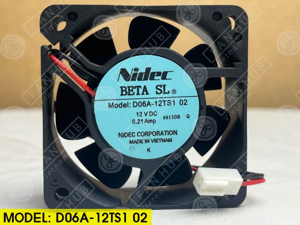 NIDEC D06A-12TS1 02 - Inverter Fan, 12VDC, 60x60x25mm