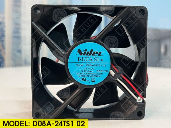 NIDEC D08A-24TS1 02 - Inverter Fan, 24VDC, 80x80x25mm