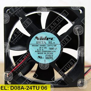 NIDEC D08A-24TU 06 - Inverter Fan, 24VDC, 80x80x25mm