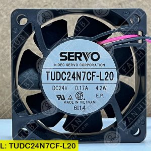 SERVO TUDC24N7CF-L20 6025 DC24V 0.17A 4.2W Inverter Cooling Fan