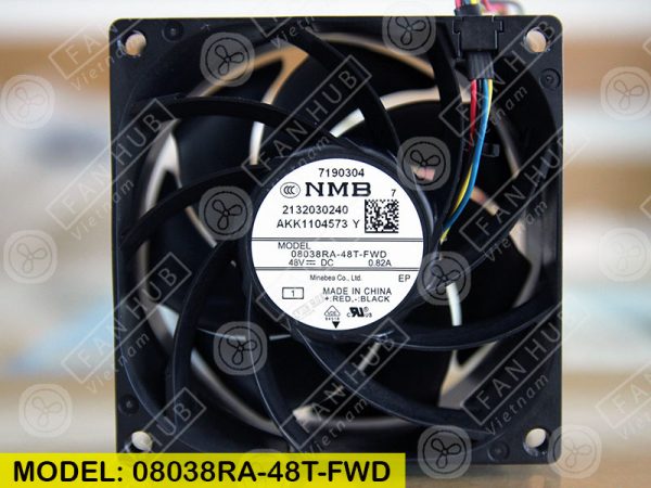 NMB 08038RA-48T-FWD - Inverter Fan, 48VDC, 80x80x38mm