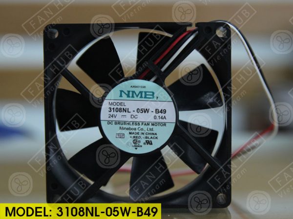 NMB 3108NL-05W-B49 - Inverter Fan, 24VDC, 80x80x20mm