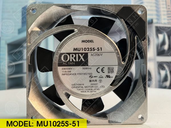 ORIX MU1025S-51 - AC AXIAL FAN, 230VAC, 104x104x25mm