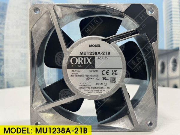 ORIX MU1238A-21B - AC AXIAL FAN, 115VAC, 120x120x38mm