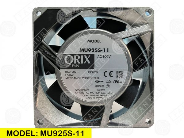 ORIX MU925S-11N - AC AXIAL FAN, 100VAC, 92x92x25mm