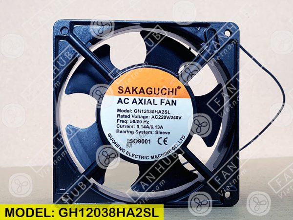 SAKAGUCHI GH12038HA2SL - Cabinet Fan, 220VAC, 120x120x38mm