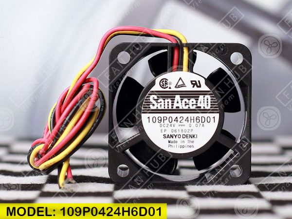 Sanyo Denki 109P0424H6D01 - Inverter Fan, 24VDC, 40x40x20mm