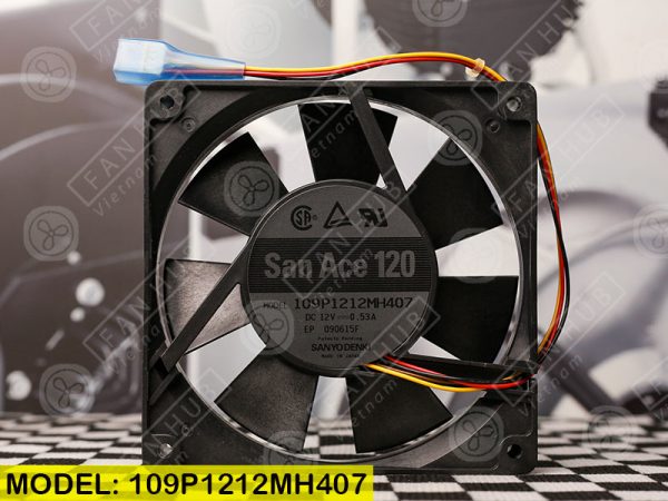 SANYO DENKI 109P1212MH407 - Inverter Fan, 12VDC, 120x120x25mm