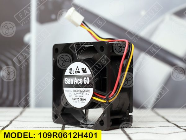 SANYO DENKI 109R0612H401 - Inverter Fan, 12VDC, 60x60x25mm