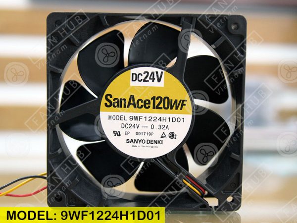 Sanyo Denki 9WF1224H1D01 - Inverter Fan, 24VDC, 120x120x38mm