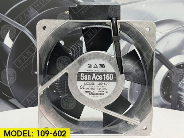 Sanyo Denki 109-602 - AC AXIAL FAN, 200VAC, 160x160x51mm